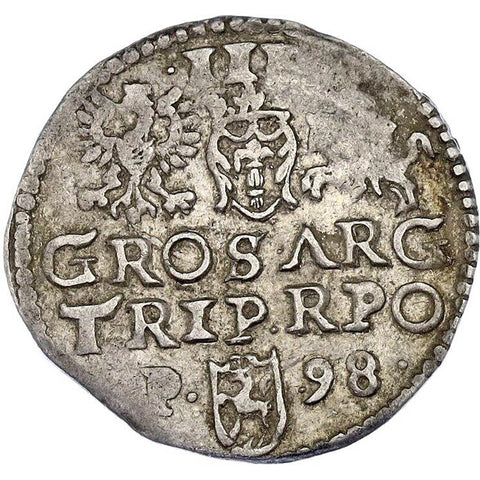1598 Trojak - 3 Groschen Poznan Mint Polish–Lithuanian Coin Sigismund III Vaza Silver