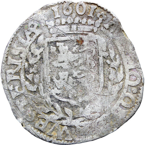 1601 Netherlands West Friesland 6 Stuivers Roosschelling Hammered Silver Coin