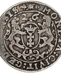 1626 Ort gdański Polish–Lithuanian Coin Danzig Mint Sigismund III Vaza Silver