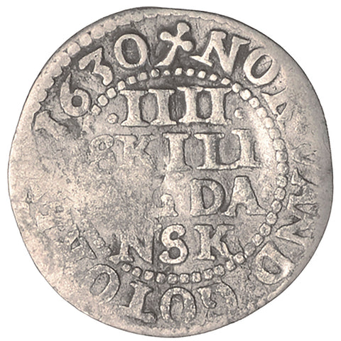 1630 4 Skilling Dansk Denmark Coin Christian IV Silver
