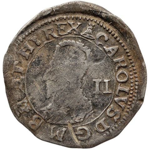 1634 - 1635 Half Groat Charles I of England Coin Hammered Silver Mintmark Bell