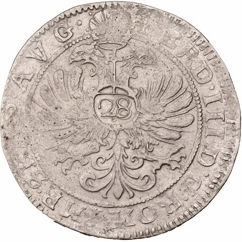 1637 – 1649 28 Stüber Anton Gunther von Oldenburg Germany Coin Lordship of Jever