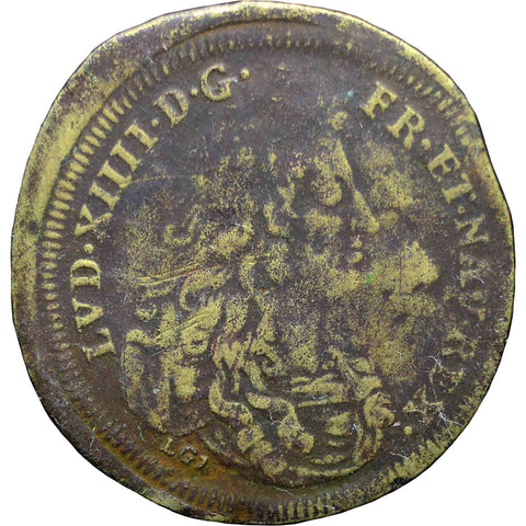 1643 – 1715 Louis XIV of France Token Jeton de Nuremberg