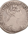 1650 1 mark Sweden Coin Queen Christina Silver