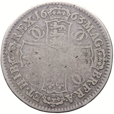1663 Half Crown Charles II Coin Silver UK