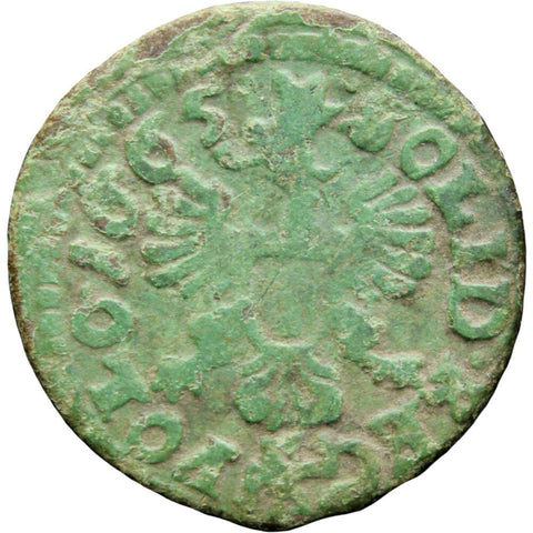 1665 Szeląg Solidus Shilling 1/3 Grosz Polish Lithuanian Commonwealth John II Casimir Vasa Coin