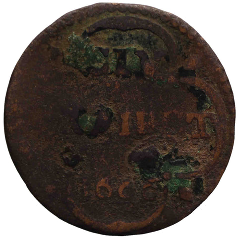 1666 One Duit Utrecht Coin Dutch Republic Netherlands