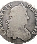 1667 Crown Charles II Coin UK Silver 2nd bust Decimo Nono