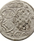1670 1 Gröschel Duchy of Liegnitz - Brieg Silesia Coin Christian Silver
