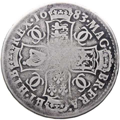 1683 Half Crown Charles II Coin Silver UK