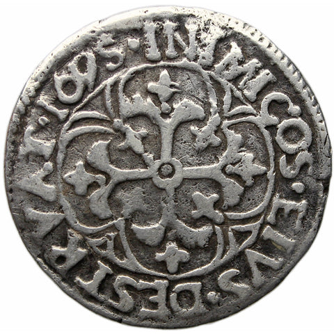 1695 1 Reale Kingdom of Sardinia Italian Coin Charles II of Spain