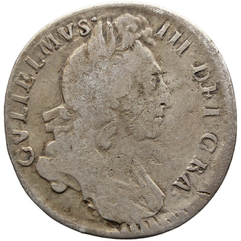1696 - 1698 Sixpence William III Coin UK Silver