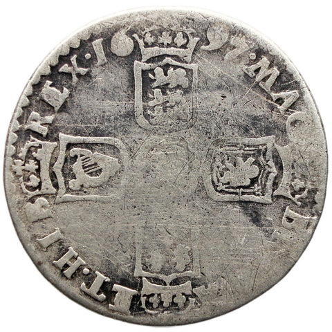 1697 Sixpence William III UK Coin Silver