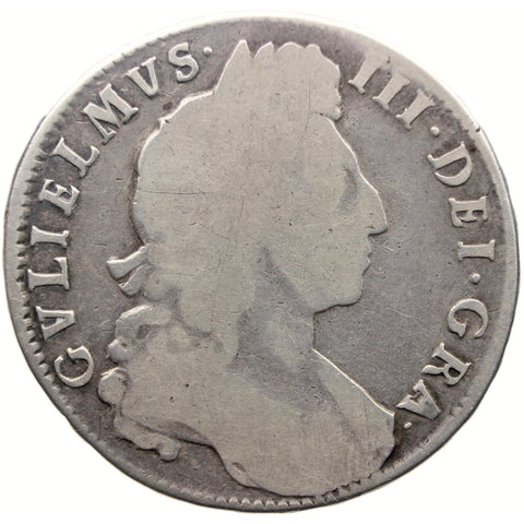 1698 1/2 Crown William III Coin Silver Large Shields DECIMO