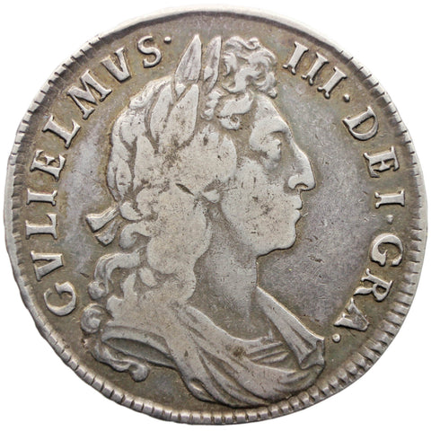 1698 Half Crown William III Coin UK Silver DECIMO large shields