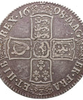 1698 Half Crown William III Coin UK Silver DECIMO large shields