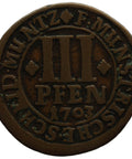 1703 3 Pfennige Friedrich Christian Bishopric of Münster Coin German