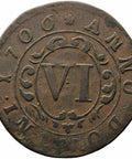 1706 6 Pfennig Bishopric of Paderborn Germany Coin Franz Arnold von Metternich no M in PYRM