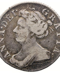1707 Sixpence Queen Anne Silver Coin UK