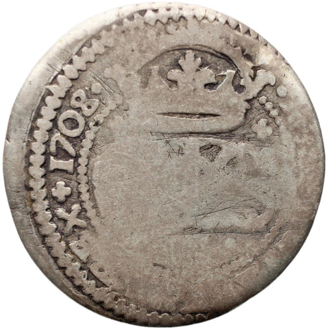 1708 2 Reales Principality of Catalonia Spain Coin Silver