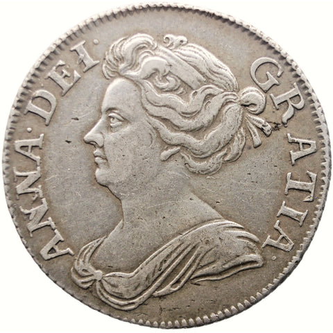 1708 Shilling Anne Coin Silver United Kingdom Plain angles