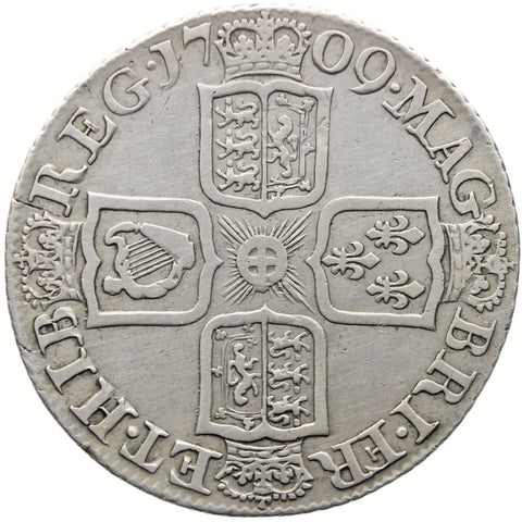 1709 Shilling Anne Coin Silver United Kingdom Plain angles