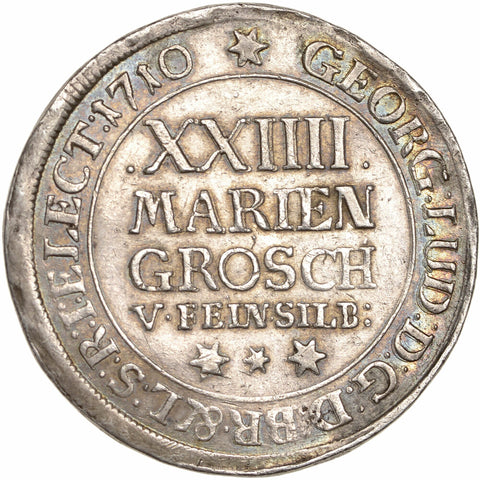 1710 24 Mariengroschen Brunswick - Lüneburg - Calenberg - Hannover 2/3 Thaler German Coin Silver