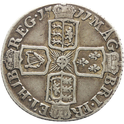 1711 Sixpence Queen Anne Silver Coin British United Kingdom