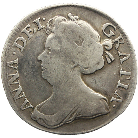 1711 Sixpence Queen Anne Silver Coin British United Kingdom