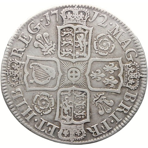 1712 Half Crown Anne Coin United Kingdom Silver Undecimo