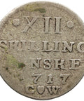 1717 12 Skilling Dansk Coin Denmark Silver Frederik IV