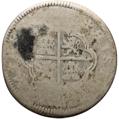 1719 - 1729 2 Reales Spain Coin Philip V Segovia Mint Silver