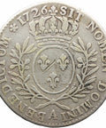 1726 A Half Ecu France Louis XV Silver Coin Paris Mint