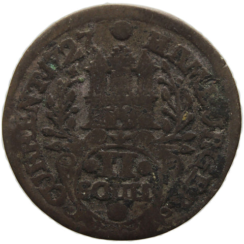 1727 IHL1 Doppelschilling City of Hamburg German States Silver Coin