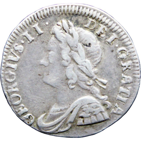 1735 1 Penny George II Great Britain Silver Coin Maundy Coinage