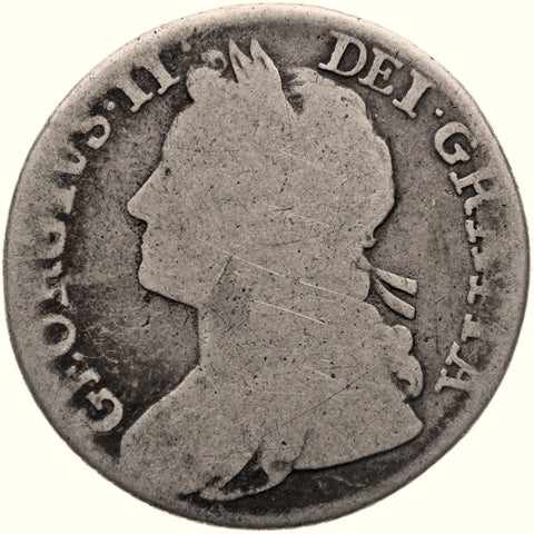 1741 Shilling George II Coin Silver United Kingdom Roses in angles