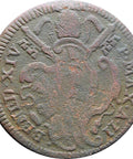 1742 One Baiocco Benedict XIV Italy Papal States Coin