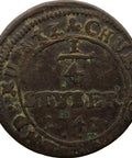 1747 1/4 Stüber Cologne Germany Coin Clemens August Error struck with V in STUBER