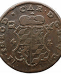 1751 4 Liards Bishopric of Liege Coin Jean - Théodore of Bavaria