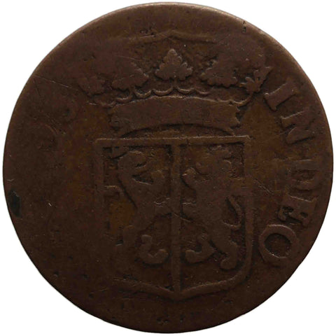 1754 Duit Dutch Republic Gelderland Coin Netherlands