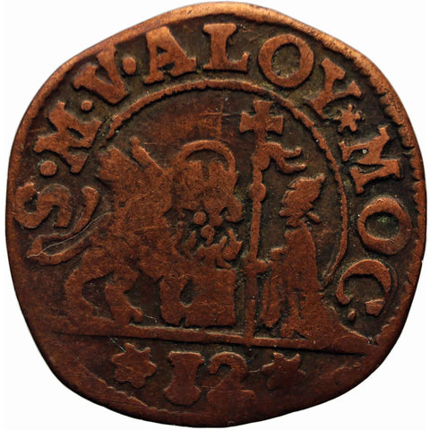 1763 - 1778 1 Soldo Coin Alvise Mocenigo IV Republic of Venice Coins