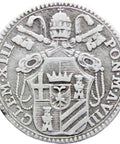 1765 Grosso Coin Papal States Italy Pope Clement XIII Silver Coins Vatican Catholic Religion Antiques Old Europe Money Collectibles Church