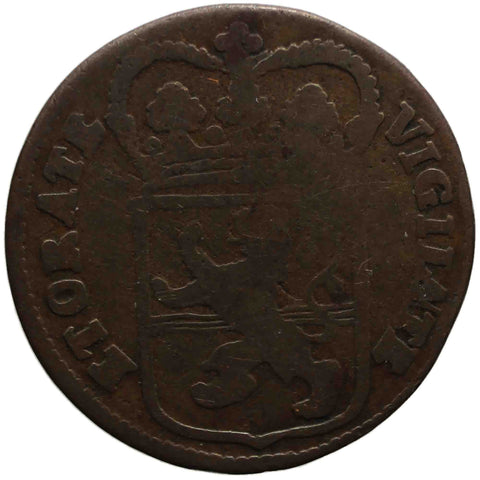 1767 One Duit Coin Dutch Republic Overijssel Netherlands