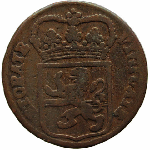 1768 One Duit Coin Dutch Republic Overijssel Netherlands