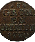 1770 Duit Dutch Groningen and the Ommelanden Coin Netherlands