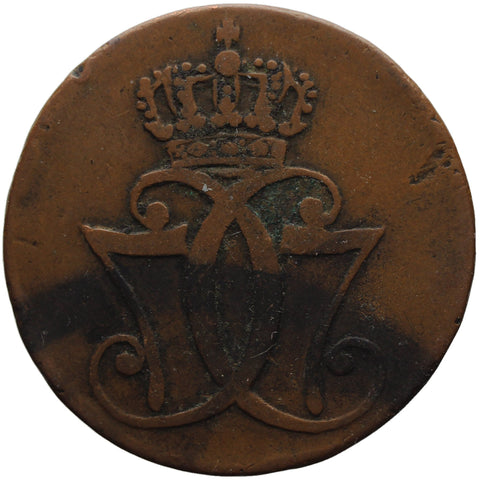 1771 One Skilling Dansk Denmark Coin King Christian VII
