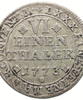 1773 1/6 Thaler Brunswick - Wolfenbüttel Germany Coin Karl I Silver