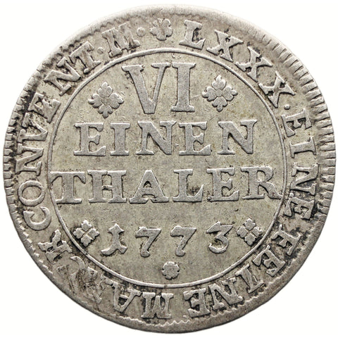 1773 1/6 Thaler Brunswick - Wolfenbüttel Germany Coin Karl I Silver