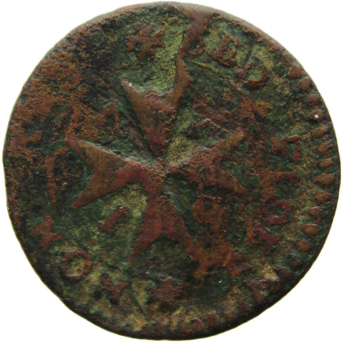 1776 1 Grano Malta Coin Emmanuel de Rohan