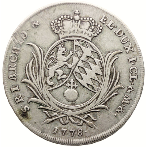 1778 Half Thaler Bavaria Germany Coin Karl Theodor Silver